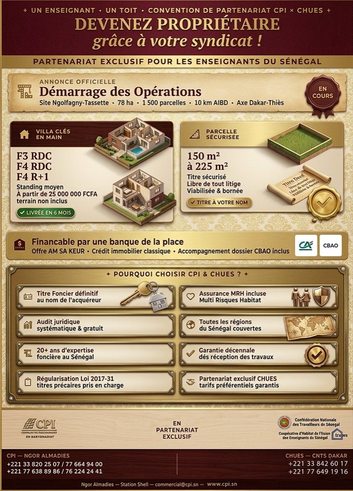 CPI Immobilier — Affiche de partenariat CPI × CHUES