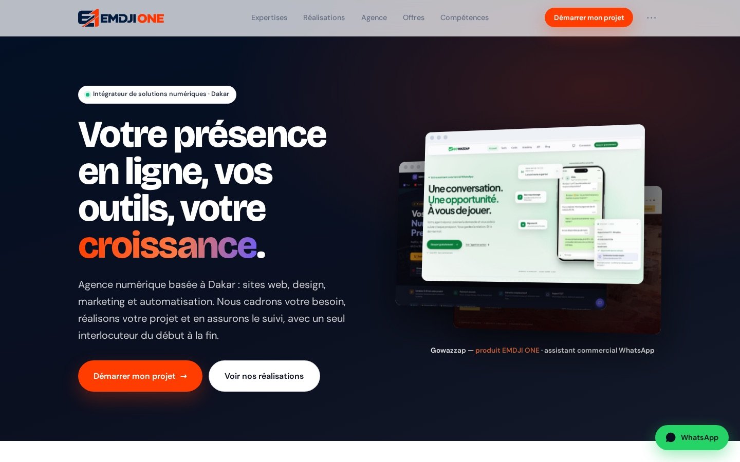Site EMDJI ONE — Page d’accueil