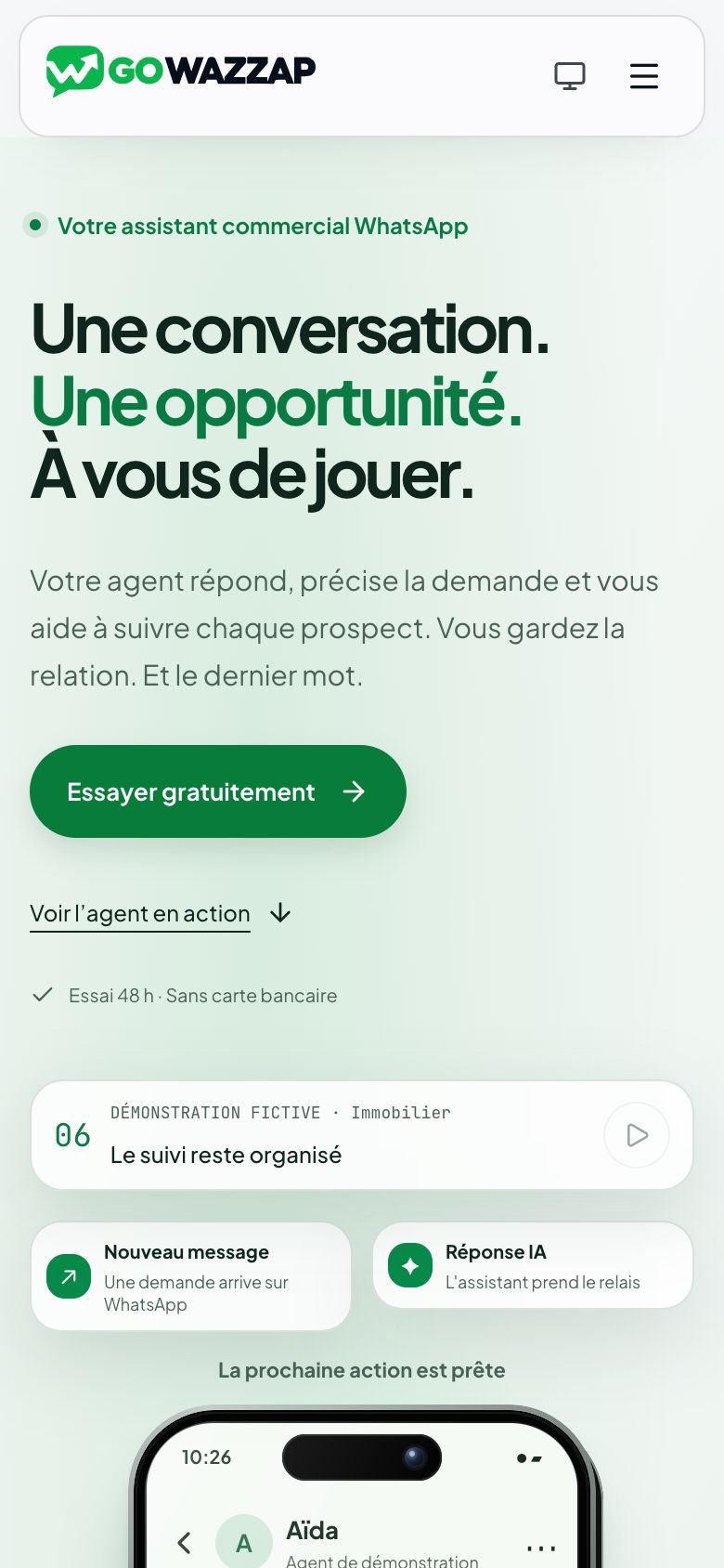 Gowazzap — Accueil sur mobile