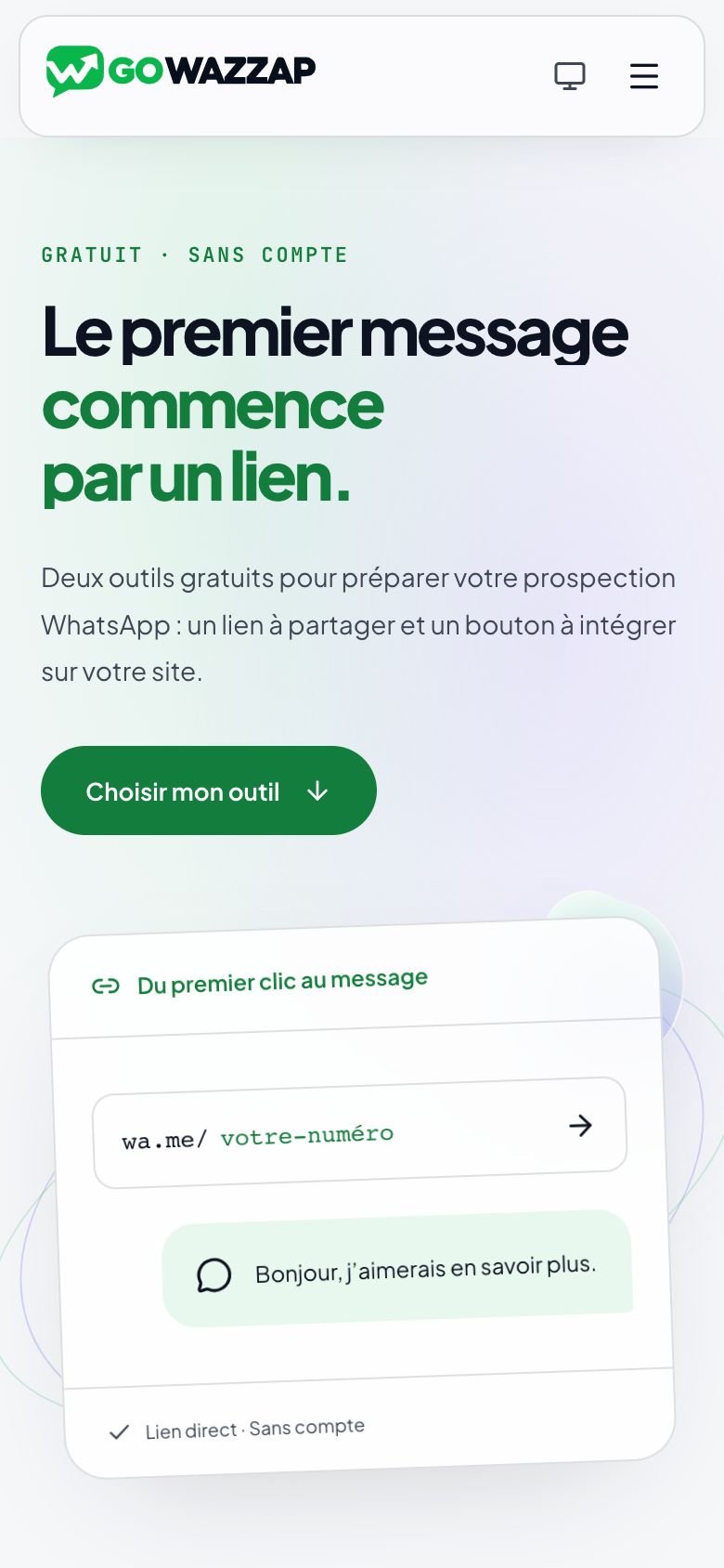Gowazzap — Outils sur mobile