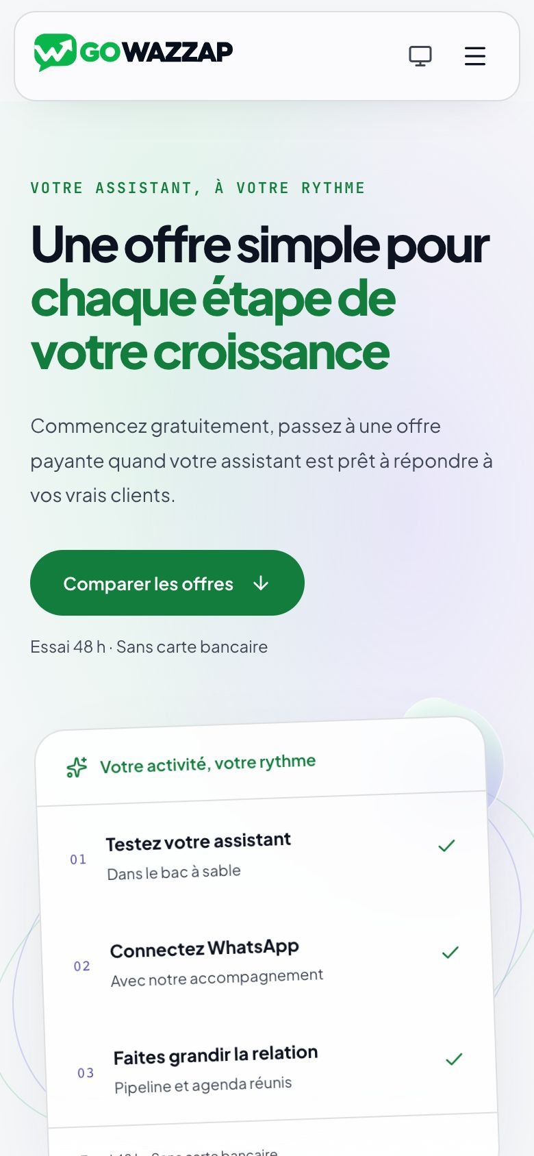 Gowazzap — Offres sur mobile