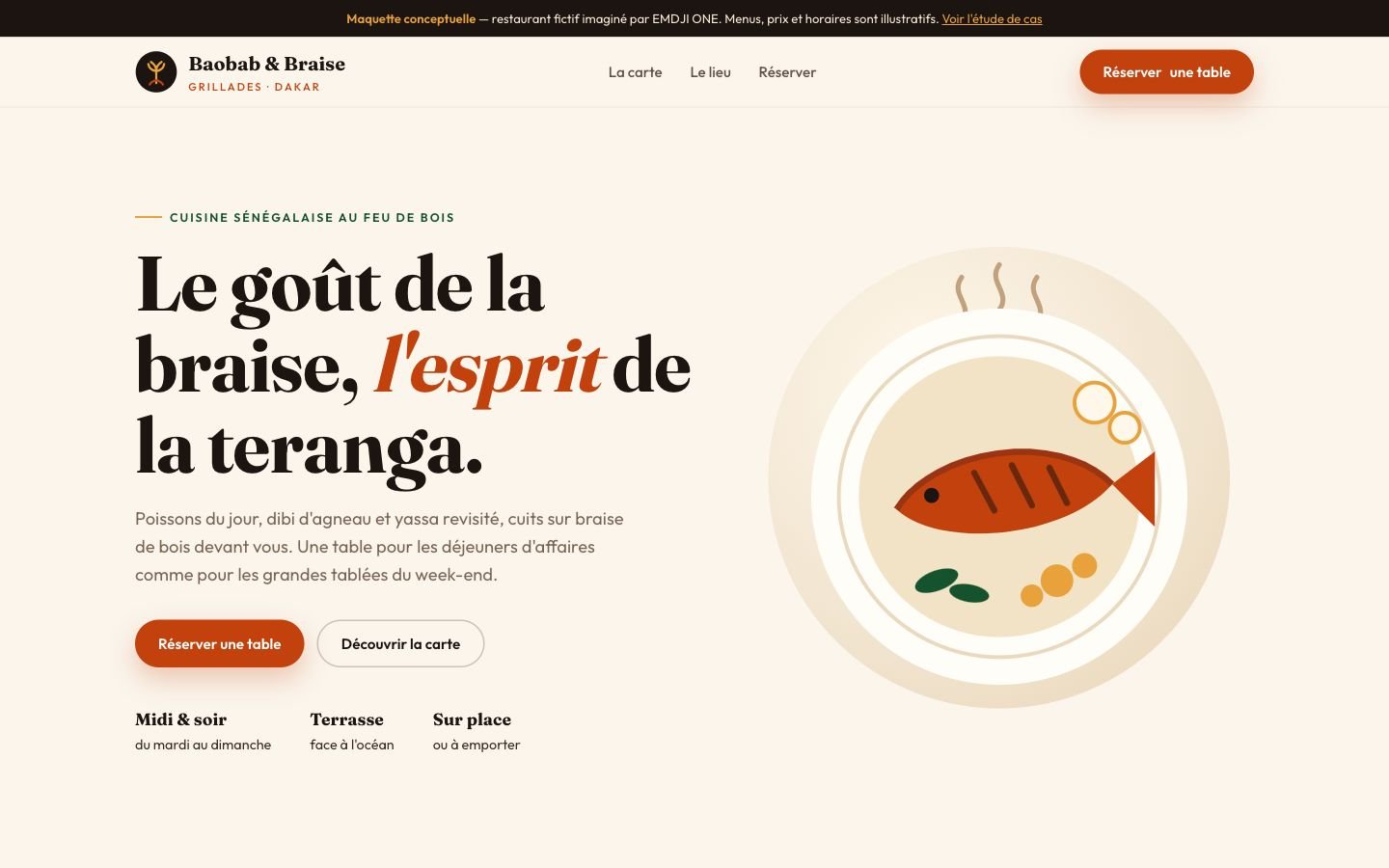 Baobab & Braise — Page d’accueil